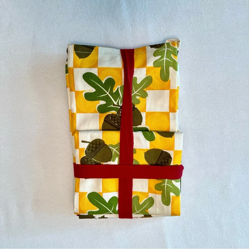 VTG Gooseberry Patch Kitchen Hand Towel Set Fall Autumn Harvest Theme New